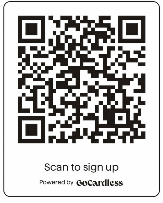 QR code — scan to set up your GoCardless Direct Debit with M&M Exterior Cleaning